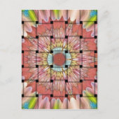 アフリカインスパイアアートプリント – 幾何学織デザイン ポストカード (正面)