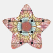 アフリカインスパイアアートプリント – 幾何学織デザイン 星シール (正面)