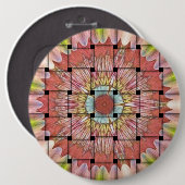 アフリカインスパイアアートプリント – 幾何学織デザイン 缶バッジ (正面&裏面)