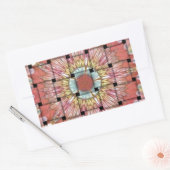 アフリカインスパイアアートプリント – 幾何学織デザイン 長方形シール (封筒)