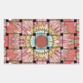 アフリカインスパイアアートプリント – 幾何学織デザイン 長方形シール (正面)