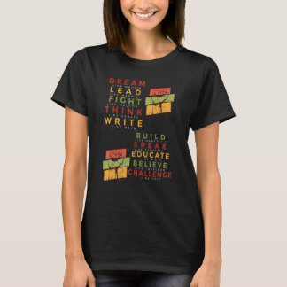 アフリカインスパイアア人の指導者素晴らしたちが最初のブラックを攻撃する Tシャツ