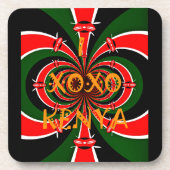 アフリカインスパイアケニヤ国旗の抽象芸術芸術 コースター (正面)