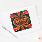 アフリカインスパイアケニヤ国旗の抽象芸術芸術 スクエアシール (封筒)