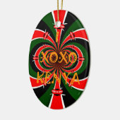 アフリカインスパイアケニヤ国旗の抽象芸術芸術 セラミックオーナメント (左)