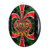 アフリカインスパイアケニヤ国旗の抽象芸術芸術 ダーツボード (正面右)