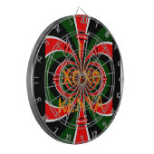 アフリカインスパイアケニヤ国旗の抽象芸術芸術 ダーツボード (正面左)