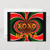 アフリカインスパイアケニヤ国旗の抽象芸術芸術 ポストカード (正面/裏面)