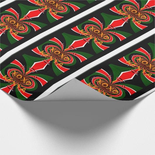 アフリカインスパイアケニヤ国旗の抽象芸術芸術 ラッピングペーパー (角)