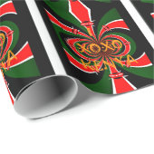 アフリカインスパイアケニヤ国旗の抽象芸術芸術 ラッピングペーパー (ロールコーナー)