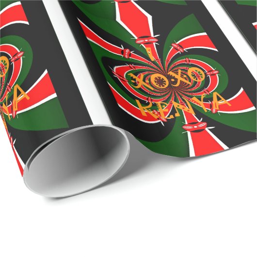 アフリカインスパイアケニヤ国旗の抽象芸術芸術 ラッピングペーパー (ロールコーナー)