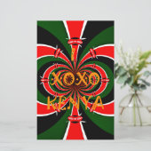 アフリカインスパイアケニヤ国旗の抽象芸術芸術 便箋 (スタンド正面)