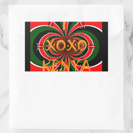 アフリカインスパイアケニヤ国旗の抽象芸術芸術 長方形シール (バッグ)