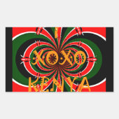 アフリカインスパイアケニヤ国旗の抽象芸術芸術 長方形シール (正面)