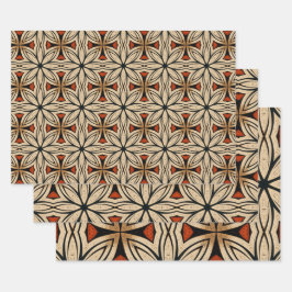 アフリカインスパイア民族パターンNo1 ラッピングペーパーシート