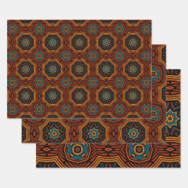 アフリカインスパイア民族パターンNo3 ラッピングペーパーシート