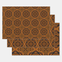 アフリカインスパイア民族パターンNo6 ラッピングペーパーシート
