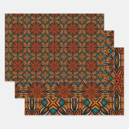 アフリカインスパイア民族パターンNo7 ラッピングペーパーシート