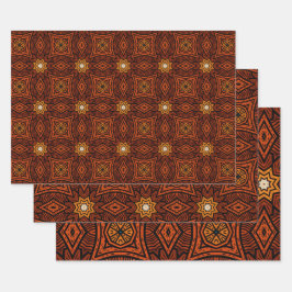 アフリカインスパイア民族パターンNo8 ラッピングペーパーシート