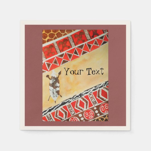 アフリカインスパイア水色 スタンダードカクテルナプキン (正面)