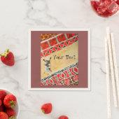 アフリカインスパイア水色 スタンダードカクテルナプキン (インサイチュ)