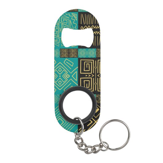 アフリカエレガントの部族の幾何学的パターン キーホルダー栓抜き (裏面)