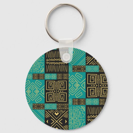 アフリカエレガントの部族の幾何学的パターン キーホルダー (裏面)