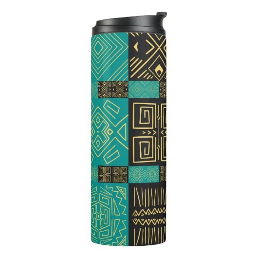 アフリカエレガントの部族の幾何学的パターン タンブラー (回転左)