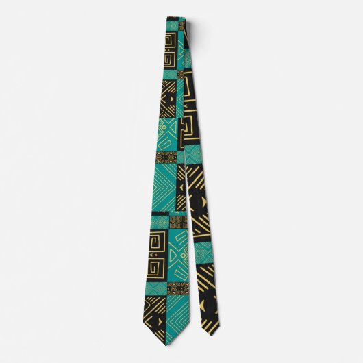 アフリカエレガントの部族の幾何学的パターン ネクタイ (正面)
