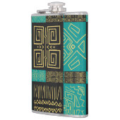 アフリカエレガントの部族の幾何学的パターン フラスク (左)
