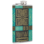 アフリカエレガントの部族の幾何学的パターン フラスク (右)