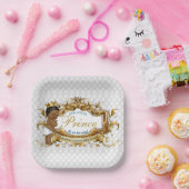 アフリカエレガントプリンスホワイトダイヤモンド ペーパープレート (パーティー)