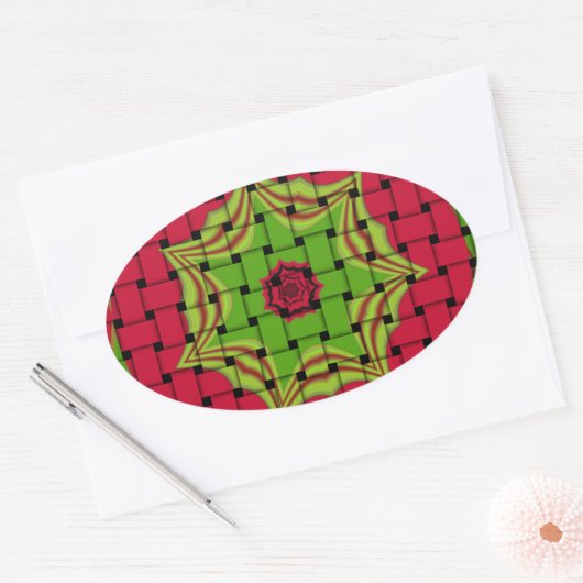 アフリカエレガントラブリー織ベクトルプリントパターン 楕円形シール (封筒)