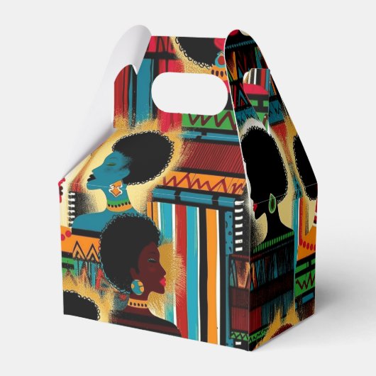 アフリカエレガント人女性のユースの民族パタはっきりしたーン フェイバーボックス (裏面サイド)