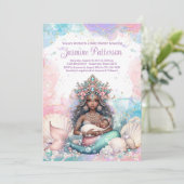 アフリカエレガント人魚の母の赤ちゃんシャワー 招待状 (スタンド正面)