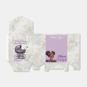 アフリカエレガント王室のプリンセス紫の赤ちゃんシャワー フェイバーボックス (折り畳みなし)