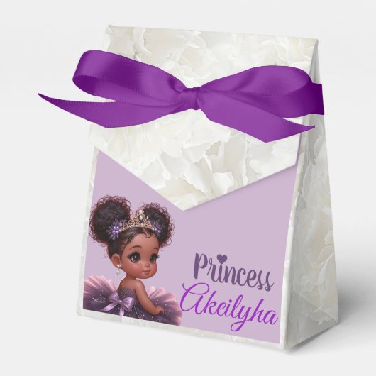 アフリカエレガント王室のプリンセス紫の赤ちゃんシャワー フェイバーボックス (正面サイド)