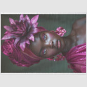 アフリカエレガント系アメリカ人の紫のフローラ切り離し 薄葉紙 (正面)