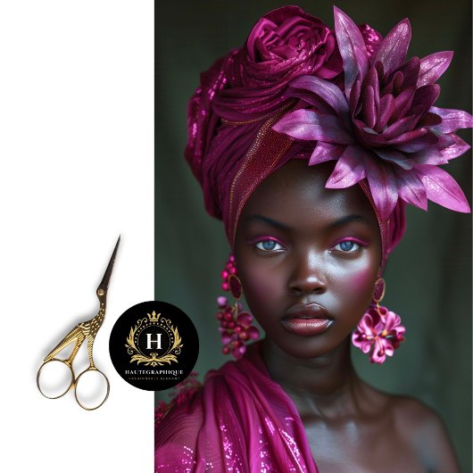 アフリカエレガント系アメリカ人の紫のフローラ切り離し 薄葉紙