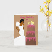 アフリカエレガント系アメリカ人シスター・ブラウン カード (黄色い花)