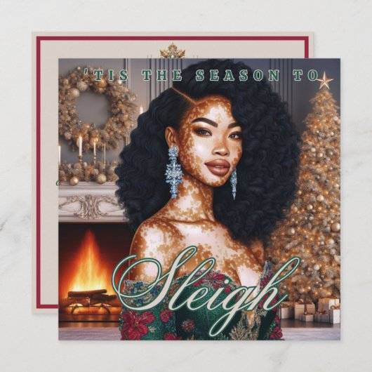 アフリカエレガント系アメリカ人ビティリゴ美しいクリスマス (正面/裏面)