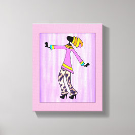 アフリカエレガント美術とスタイリッシュ少女 キャンバスプリント