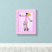 アフリカエレガント美術とスタイリッシュ少女 キャンバスプリント (インサイチュ (ウッドフロア))