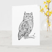 アフリカオオワシのフクロウ カード (黄色い花)