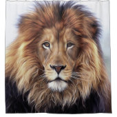 アフリカオス獅子デジタル油彩画 シャワーカーテン (正面)