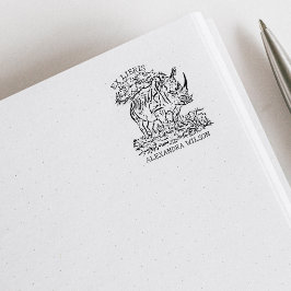 アフリカカスタムリノセロス元天秤座蔵書票 ラバースタンプ