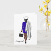 アフリカカスタム系アメリカ人女性の卒業 カード (黄色い花)