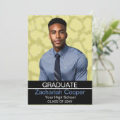 アフリカカスタム系アメリカ人男性の写真卒業 招待状 (スタンド正面)