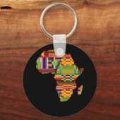 アフリカカッコいいの地図ケンテの布（アフリカ人を愛する人のための） キーホルダー (正面)