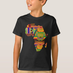 アフリカカッコいいの愛人2人のためのアフリカ地図ケンテ布 Tシャツ